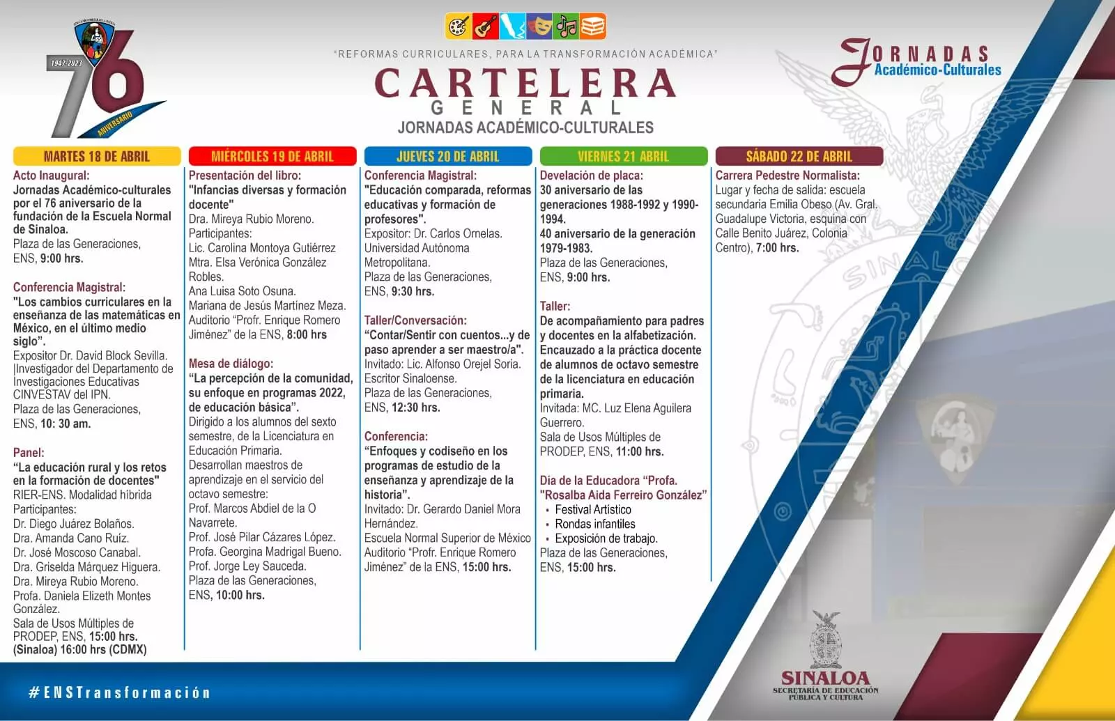 Cartelera 76 Aniversario