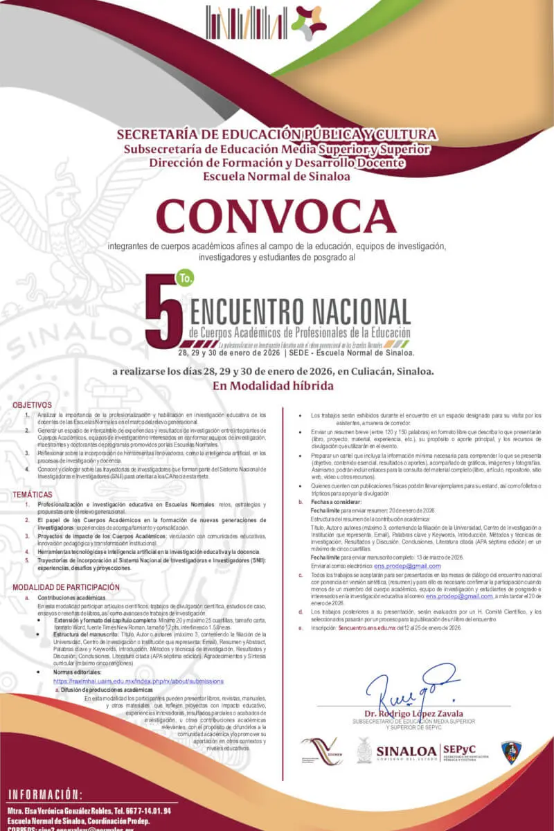 Convocatoria 5 Encuentro Nacional de Cuerpos Académicos